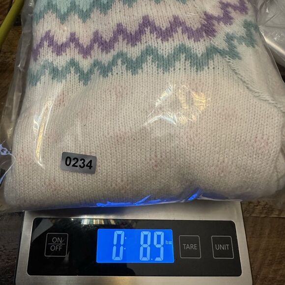 Janie and Jack Forever Fair Isle Sweater Cream and Sugar Size 4 Blue Purple - Picture 7 of 7